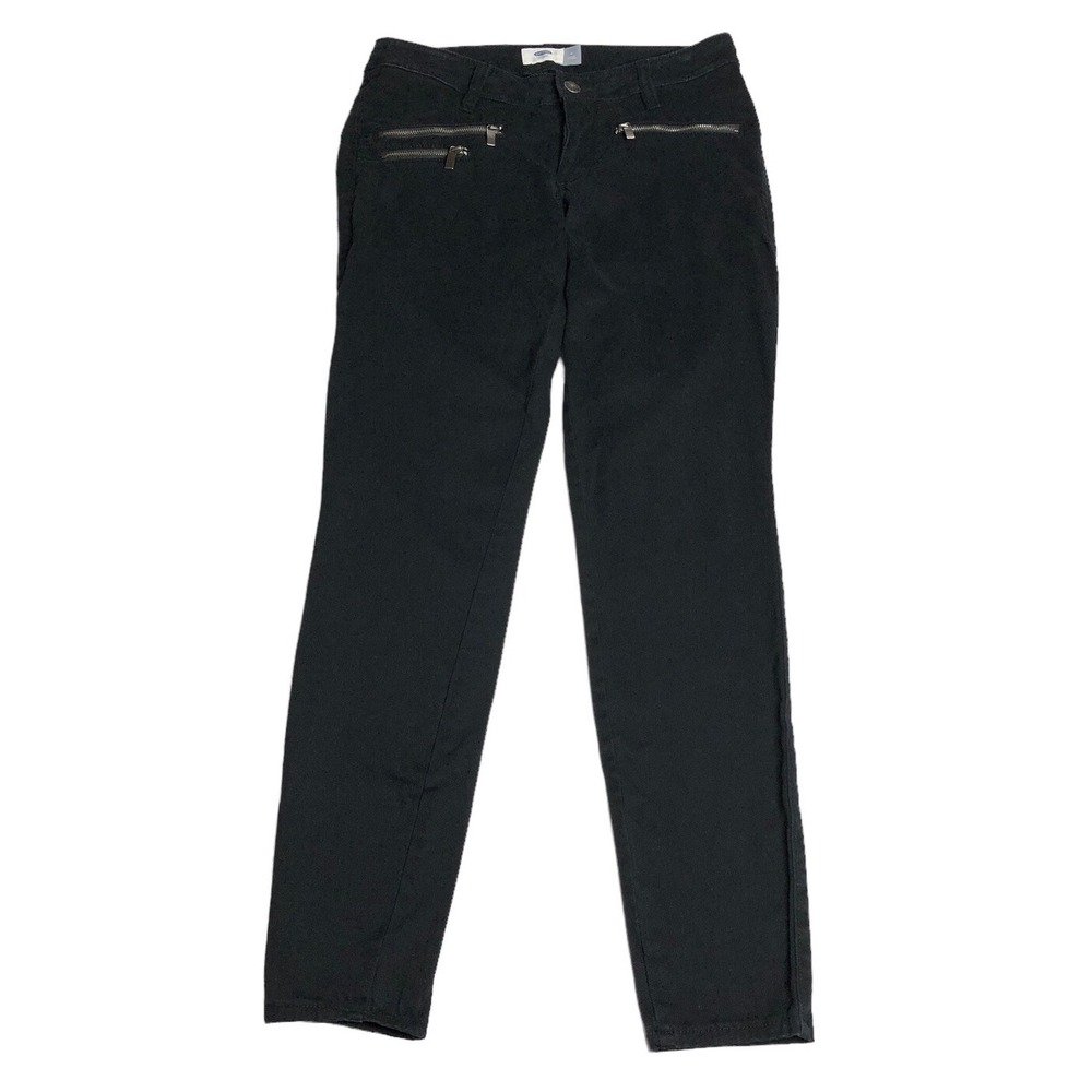 Old Navy Moto Pants Womens 4‎ Black Low Rise Skinny Stretch Tapered Zip Detail